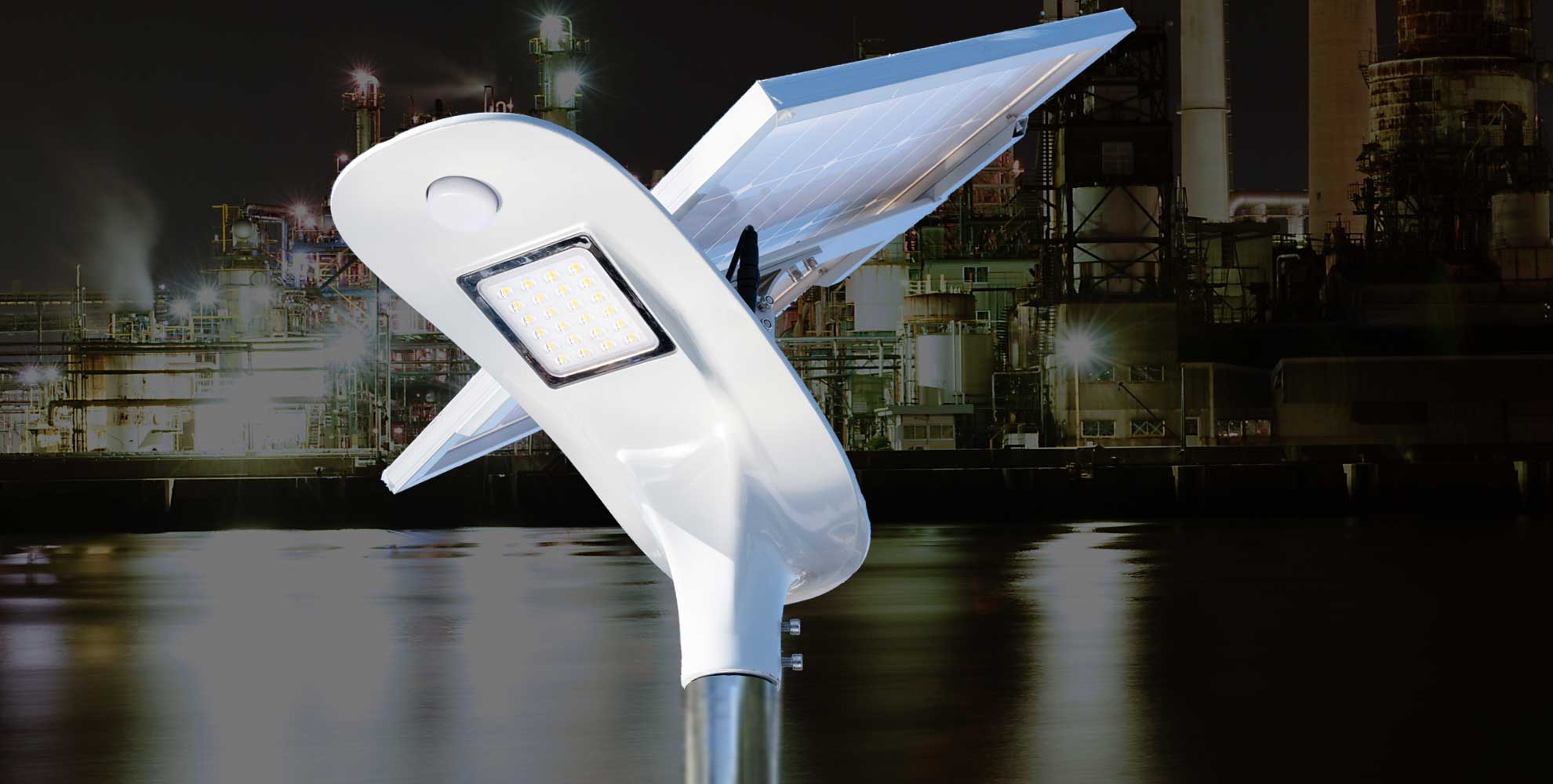 海沿いの工場に最適 LEDソーラー外灯(街灯)